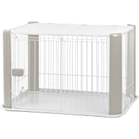 Iris Ohyama- Parque interior para perros - cachorros con base- techo desmontable- puerta corredera con pestillo- ganchos…